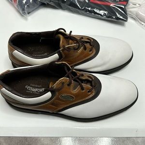 Golf shoes 10.5 N. White and Brown. Have been well cared for.